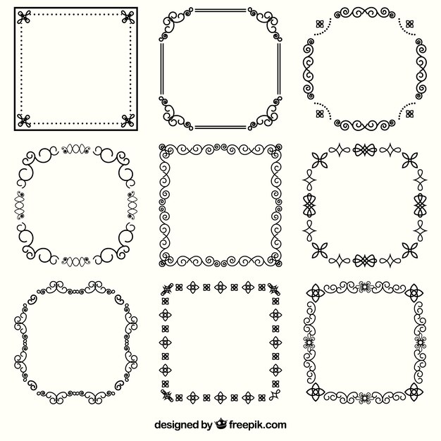 Collection of ornamental frames