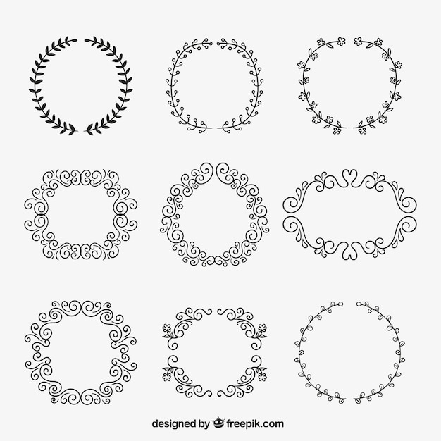 Free vector collection of ornamental wreaths