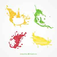 Free vector collection of paint splashes