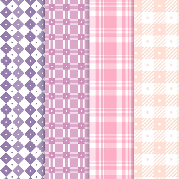 Collection of pastel gingham pattern