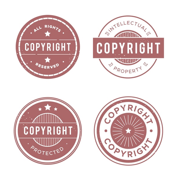 Free vector collection of pastel red copyright stamps