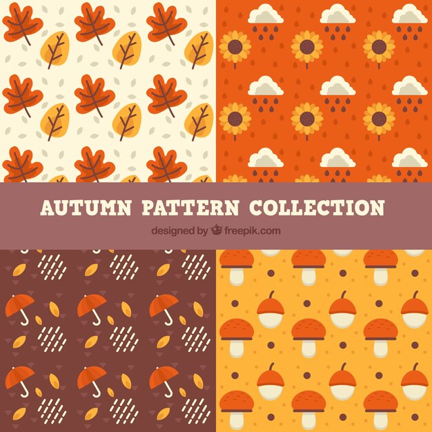 Free Vector collection of patterns, autumn