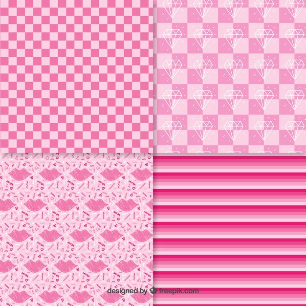 Free Vector collection patterns pink
