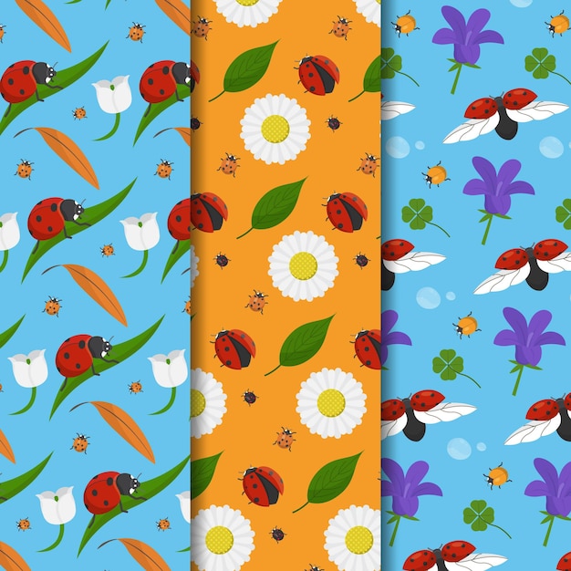 Free vector collection of patterns with bugs