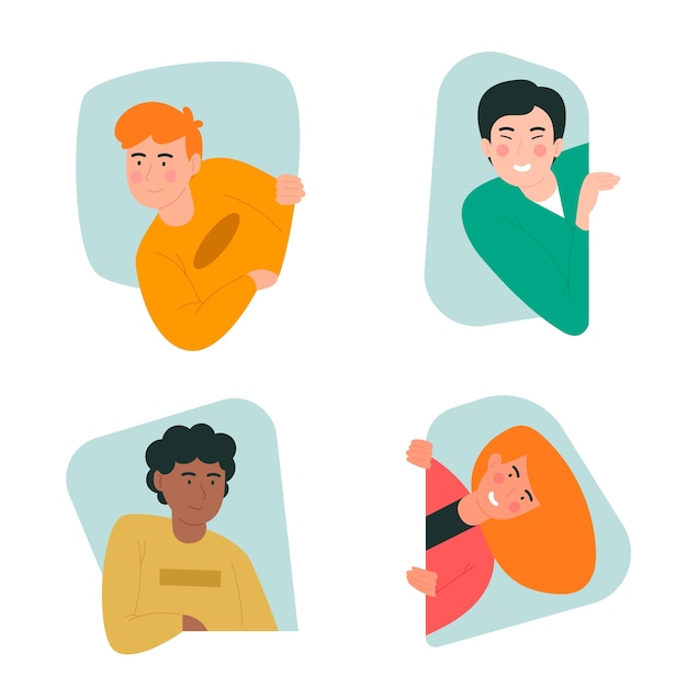 Free vector collection of peeping people