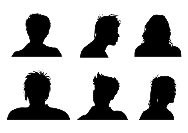 Free vector collection of people avatar silhouettes