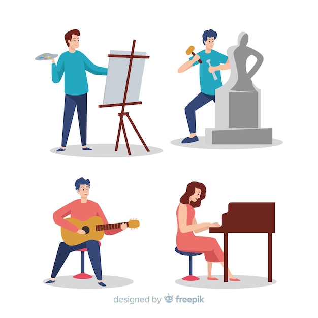 Free vector collection of people enjoying their free time