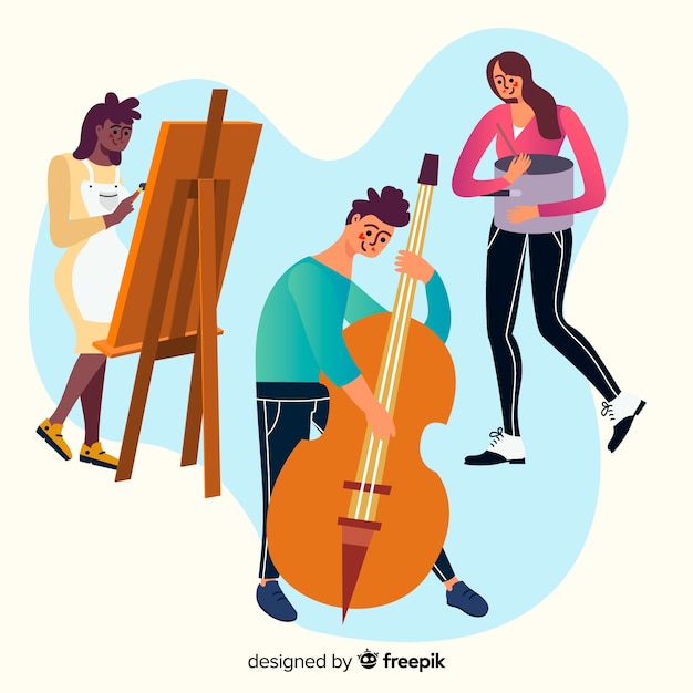 Free vector collection of people enjoying their hobbies