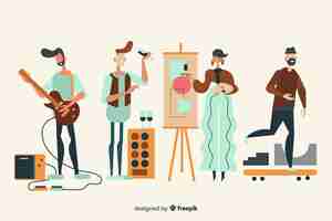 Free vector collection of people enjoying their hobbies