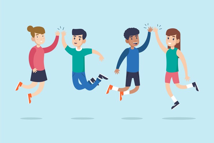 Free Vector collection of people giving high five