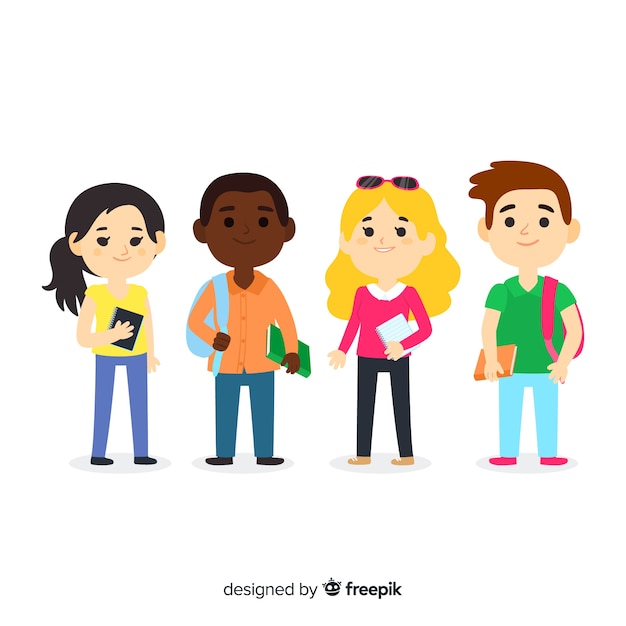 Free vector collection of people going to university