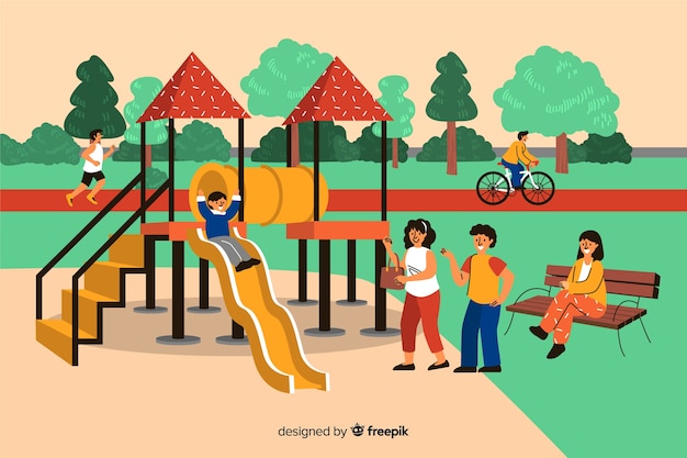 Free vector collection of people in the park