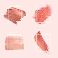 Free vector collection of pink brush strokes