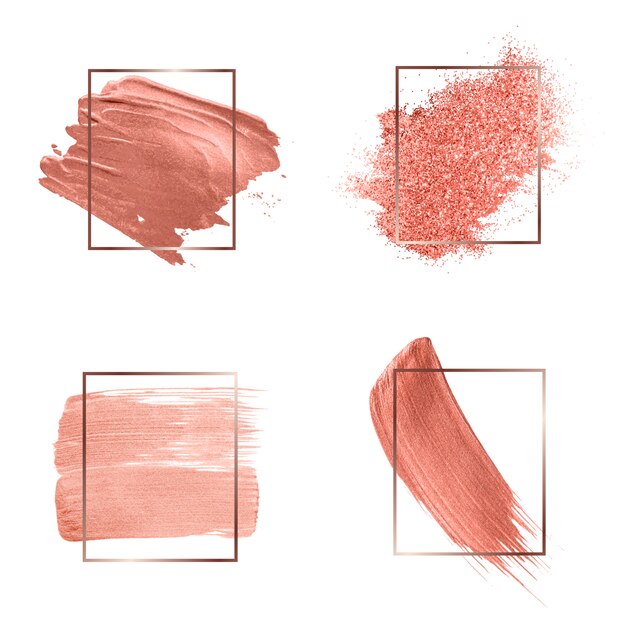 Collection of pink brush strokes