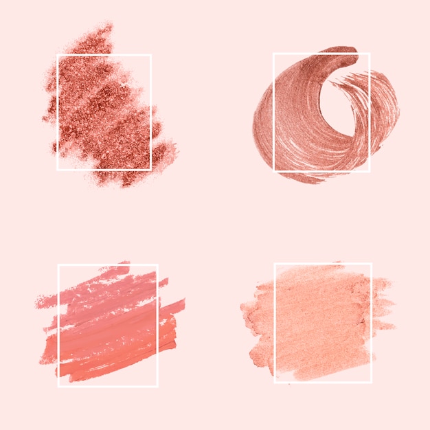 Free vector collection of pink brush strokes