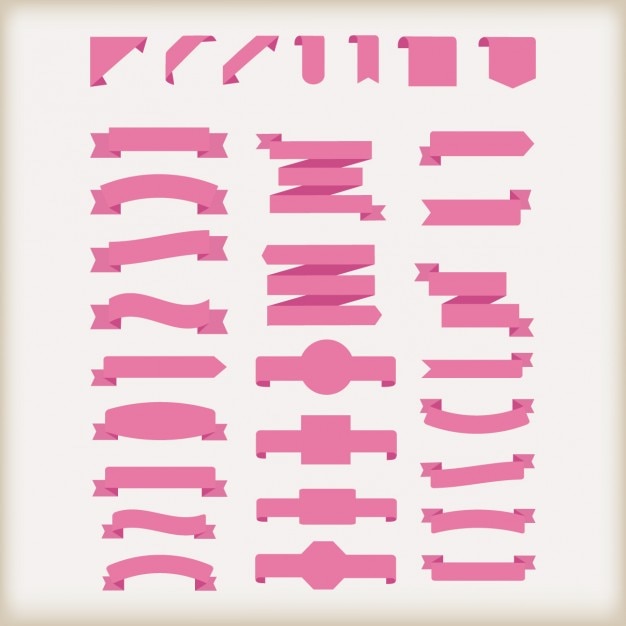 Free vector collection of pink ribbons