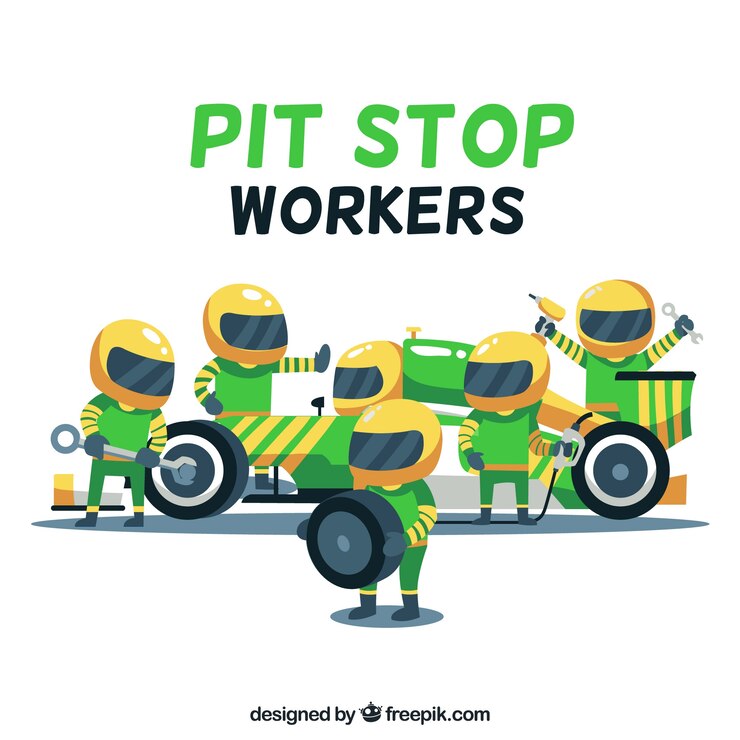 Free Vector collection of pit stop workers