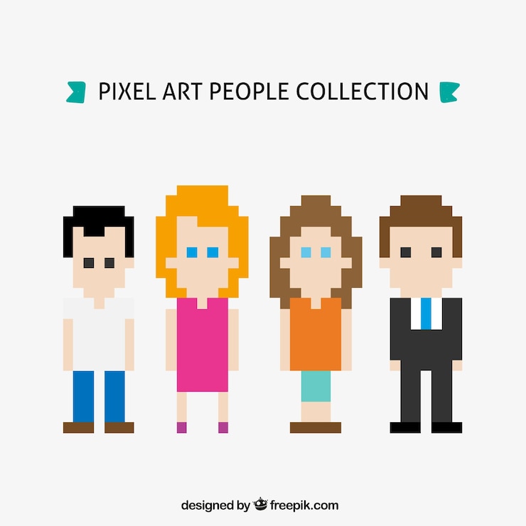 Free Vector collection of pixilated people