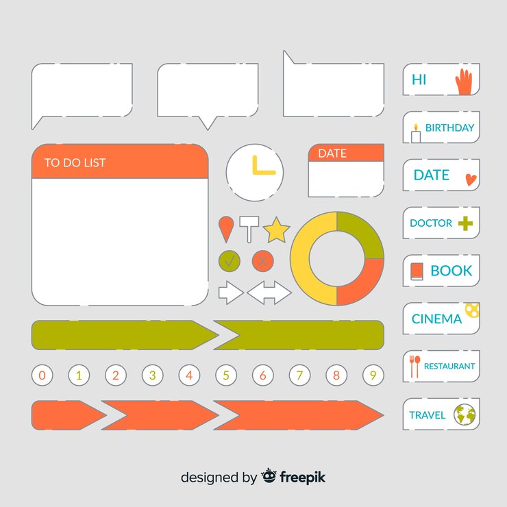 Free Vector collection of planning elements