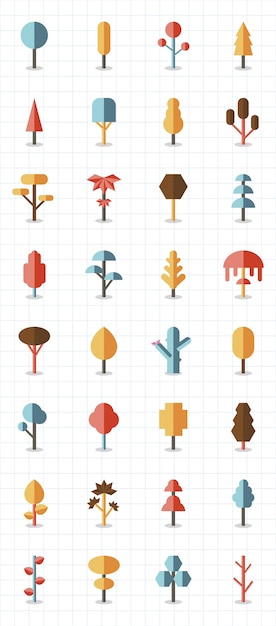 Collection of plants and tree vectors