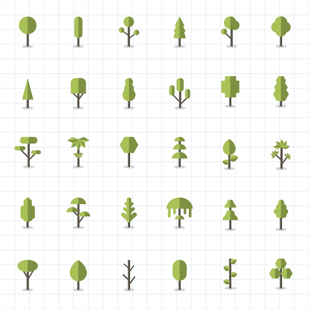 Collection of plants and tree vectors