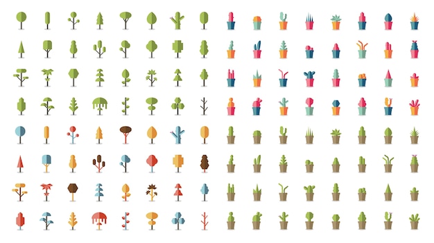 Free vector collection of plants and tree vectors