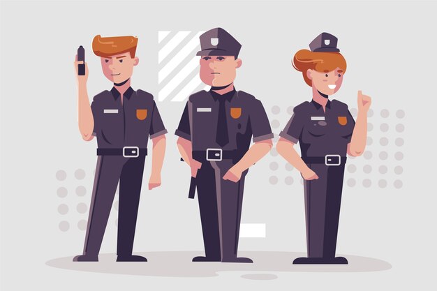 Коллекция полицейских иллюстраций