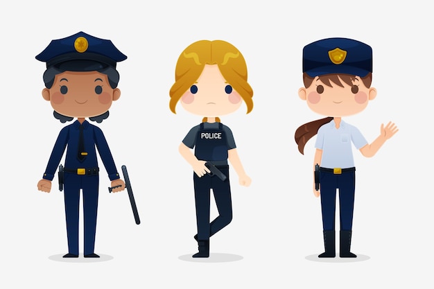 Free vector collection of police people