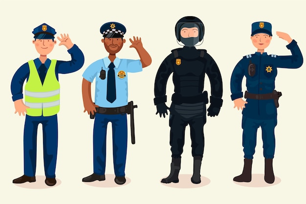 Free vector collection of police profession