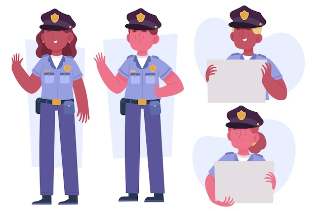 Free vector collection of police profession