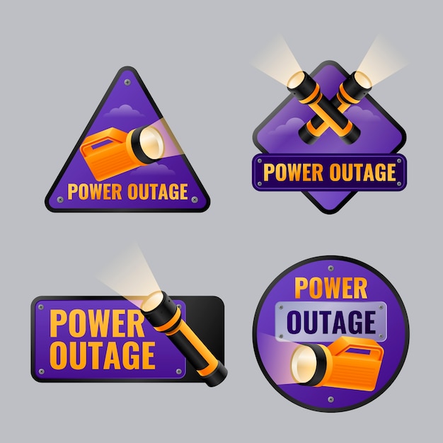 Free vector collection of power outage labels