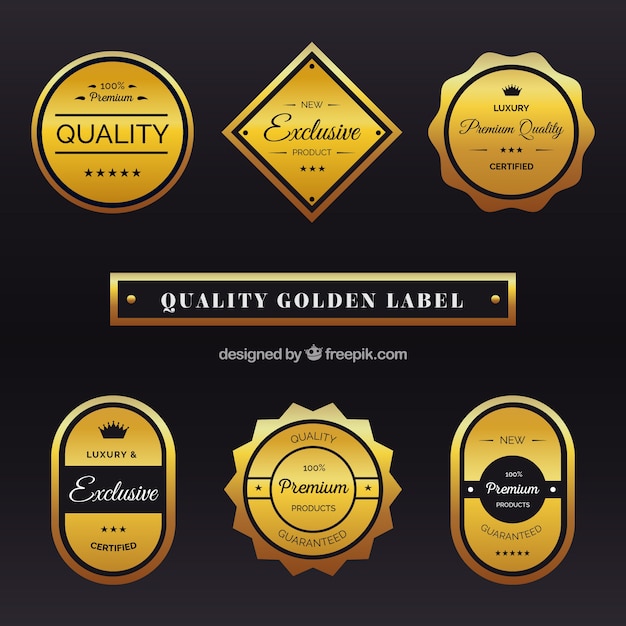 Collection of premium golden stickers