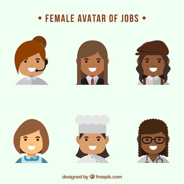 Free vector collection of proffesional female avatars