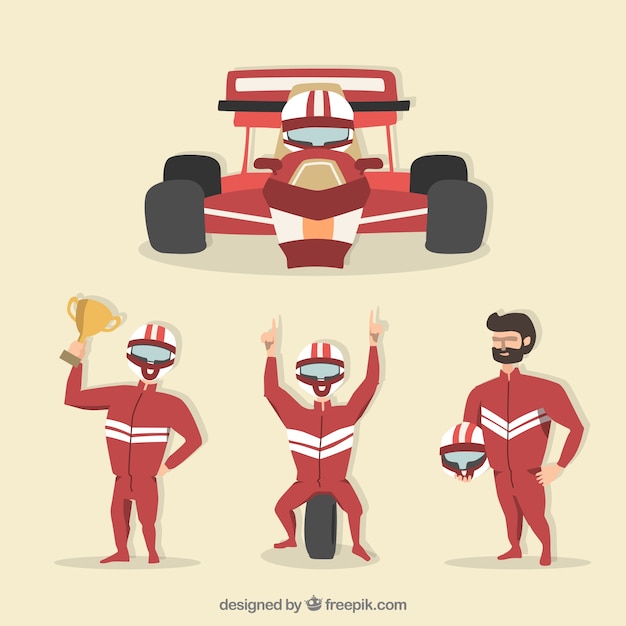 Free vector collection of racing characters