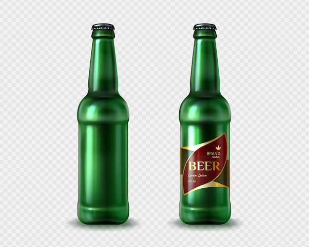 Free vector collection of realistic beer bottles