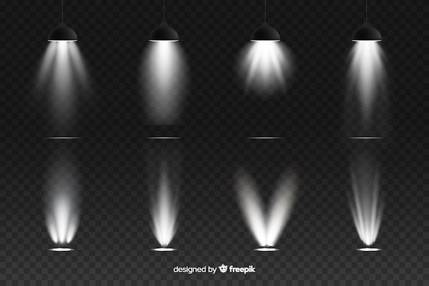 Vettore gratuito collezione di scoppi di luce realistici