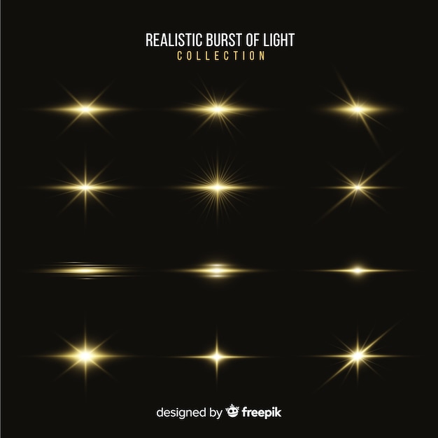 Free vector collection of realistic bursts of light