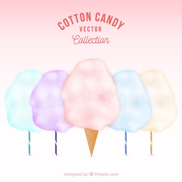 Free vector collection of realistic candy cotton