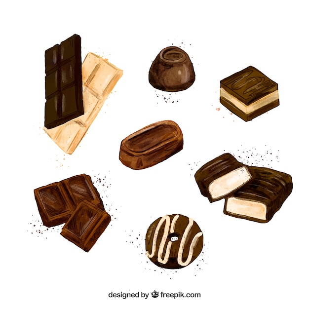 Collection of realistic chocolate bars