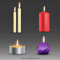 Free vector collection of realistic christmas candles