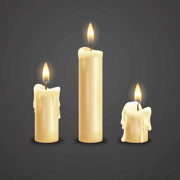 Collection of realistic christmas candles