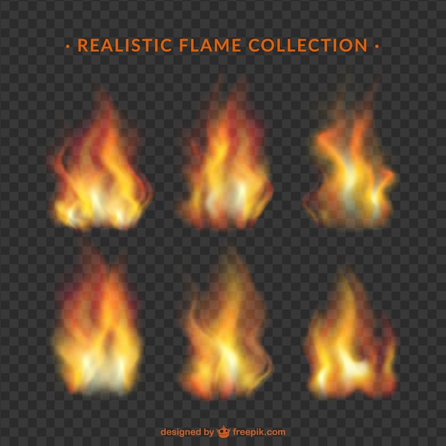 Collection of realistic flames