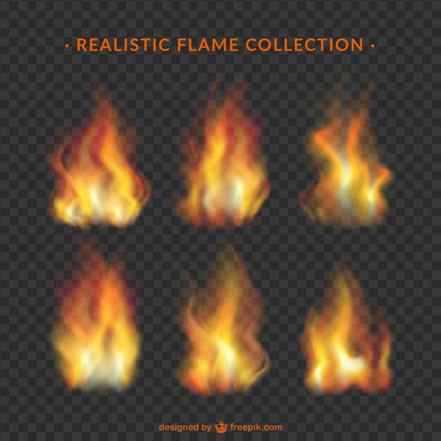 Коллекция реалистичного пламени