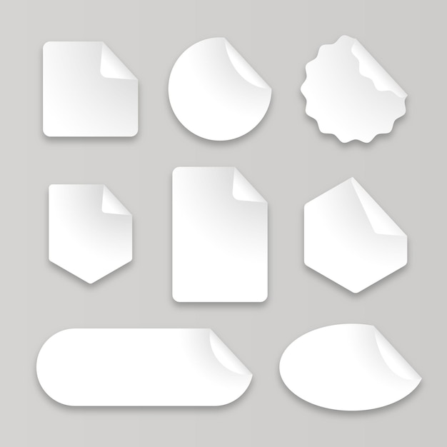 Free vector collection of realistic paper stickers