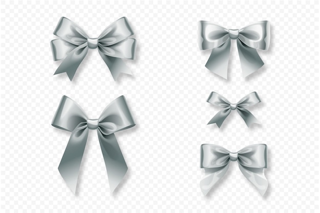 Free vector collection of realistic ribbons and bows