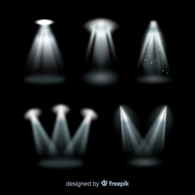 Free vector collection of realistic spotlight illumination