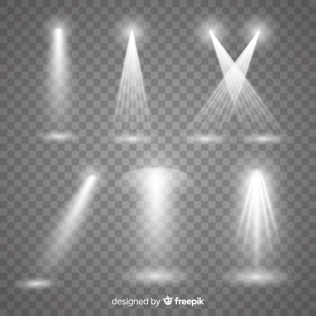 Free vector collection of realistic spotlight illumination