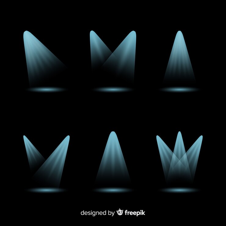 Free Vector collection of realistic spotlight illumination