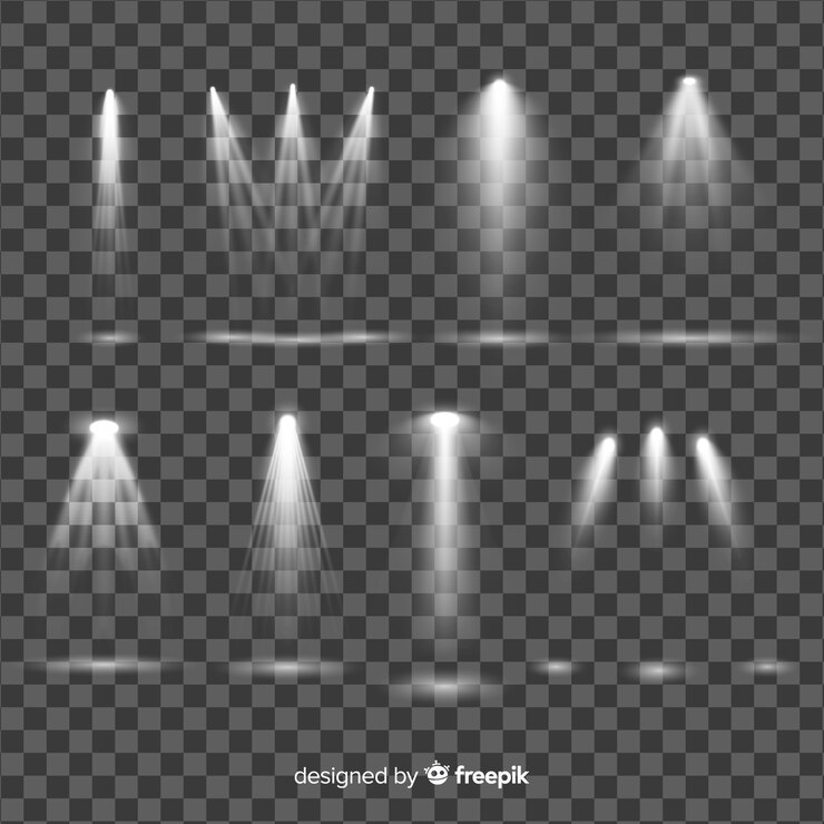 Free Vector collection of realistic spotlight illumination