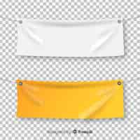 Free vector collection of realistic textile banners